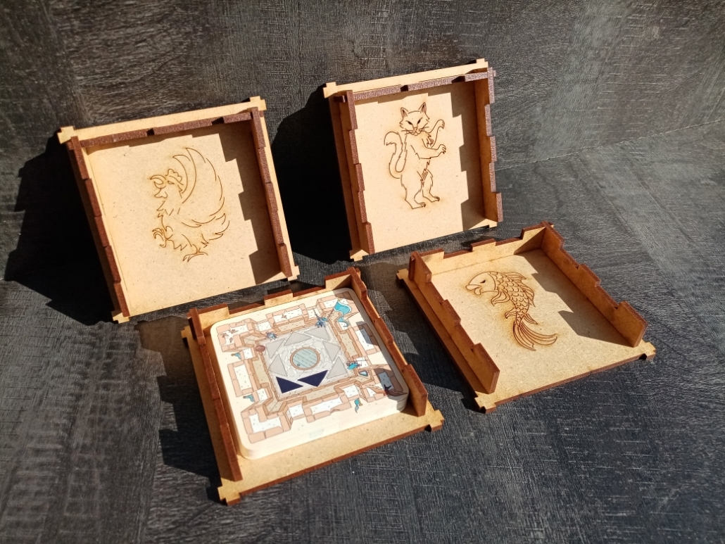 Set de 4 sabots de cartes représentant les 4 blasons